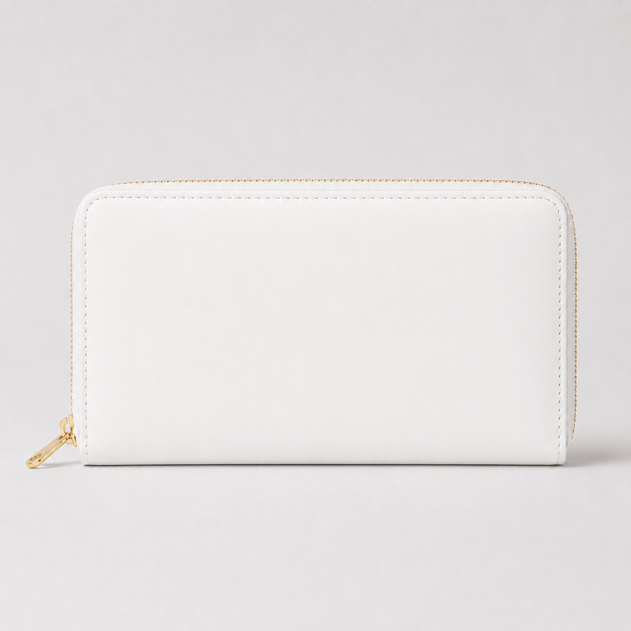 Long Leather Wallet with Coin Holder and Zipper