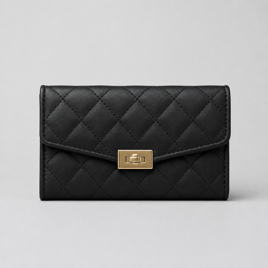 Leather Wallet with Spin Clasp