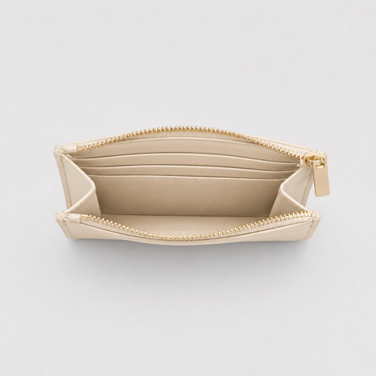 Leather Wallet with Zipper