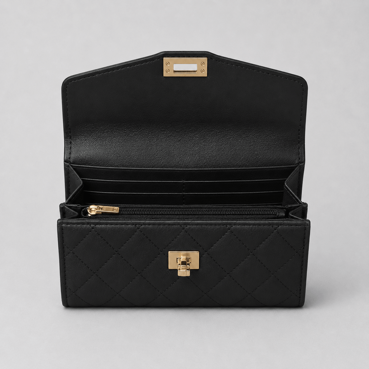 Leather Wallet with Spin Clasp