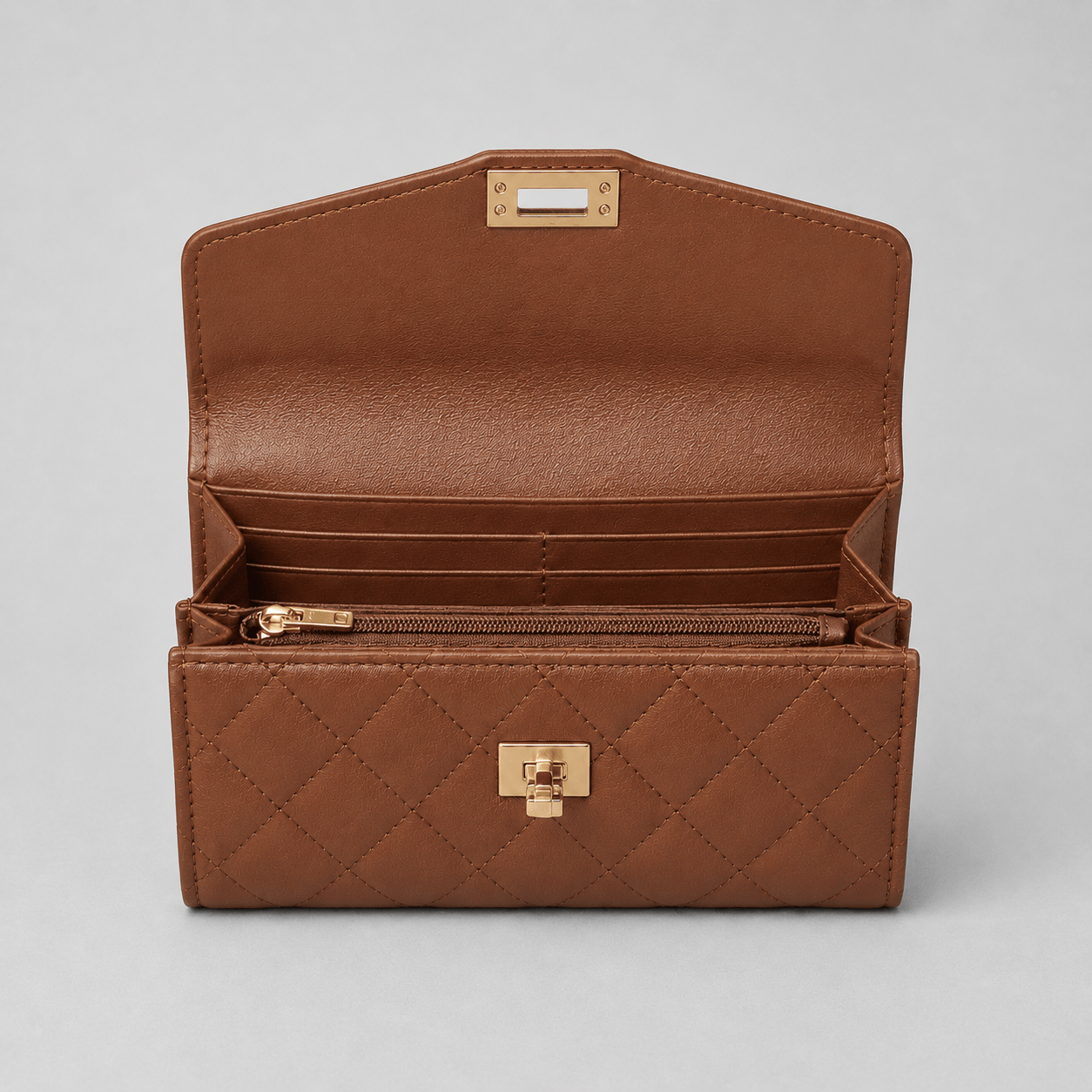 Leather Wallet with Spin Clasp