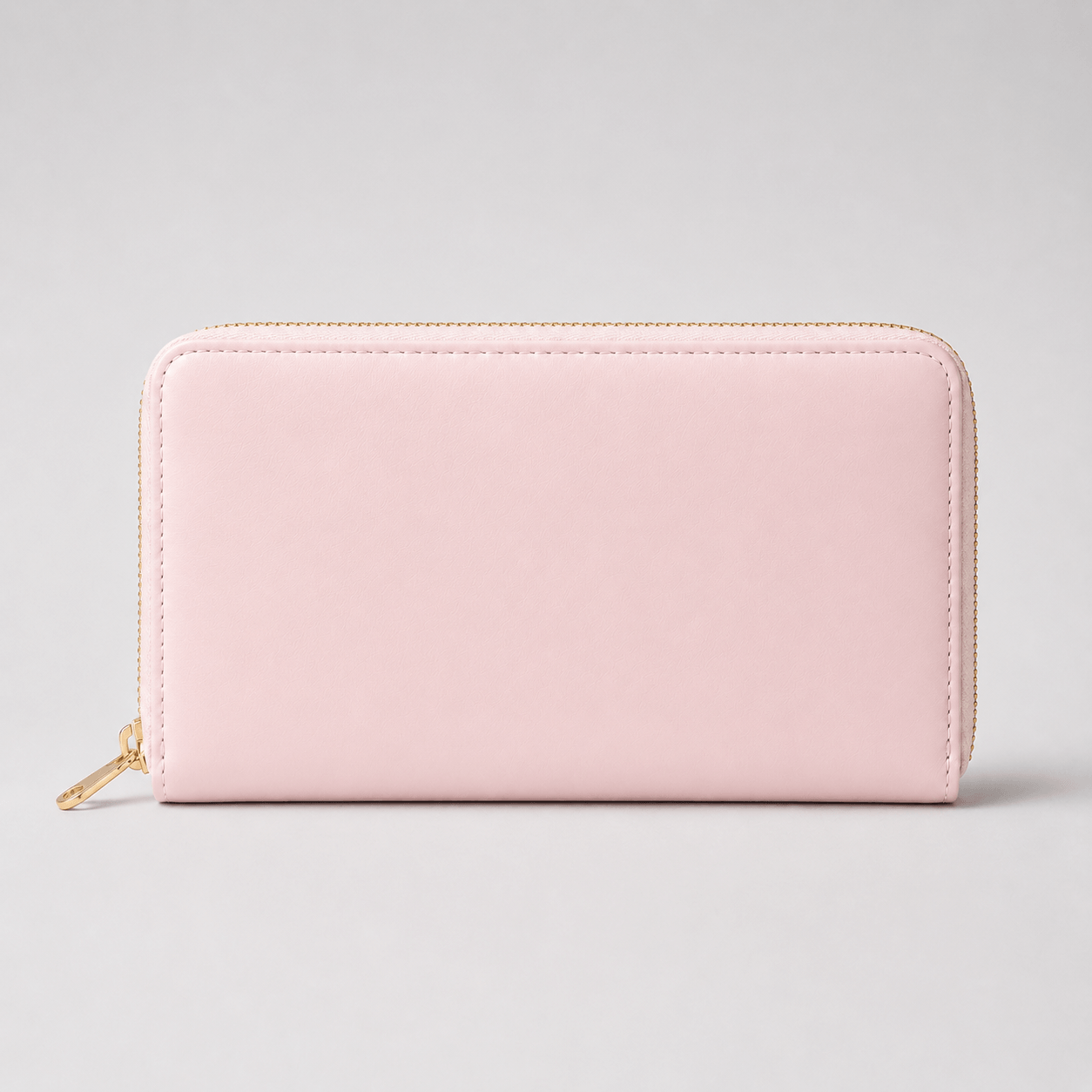 Long Leather Wallet with Coin Holder and Zipper