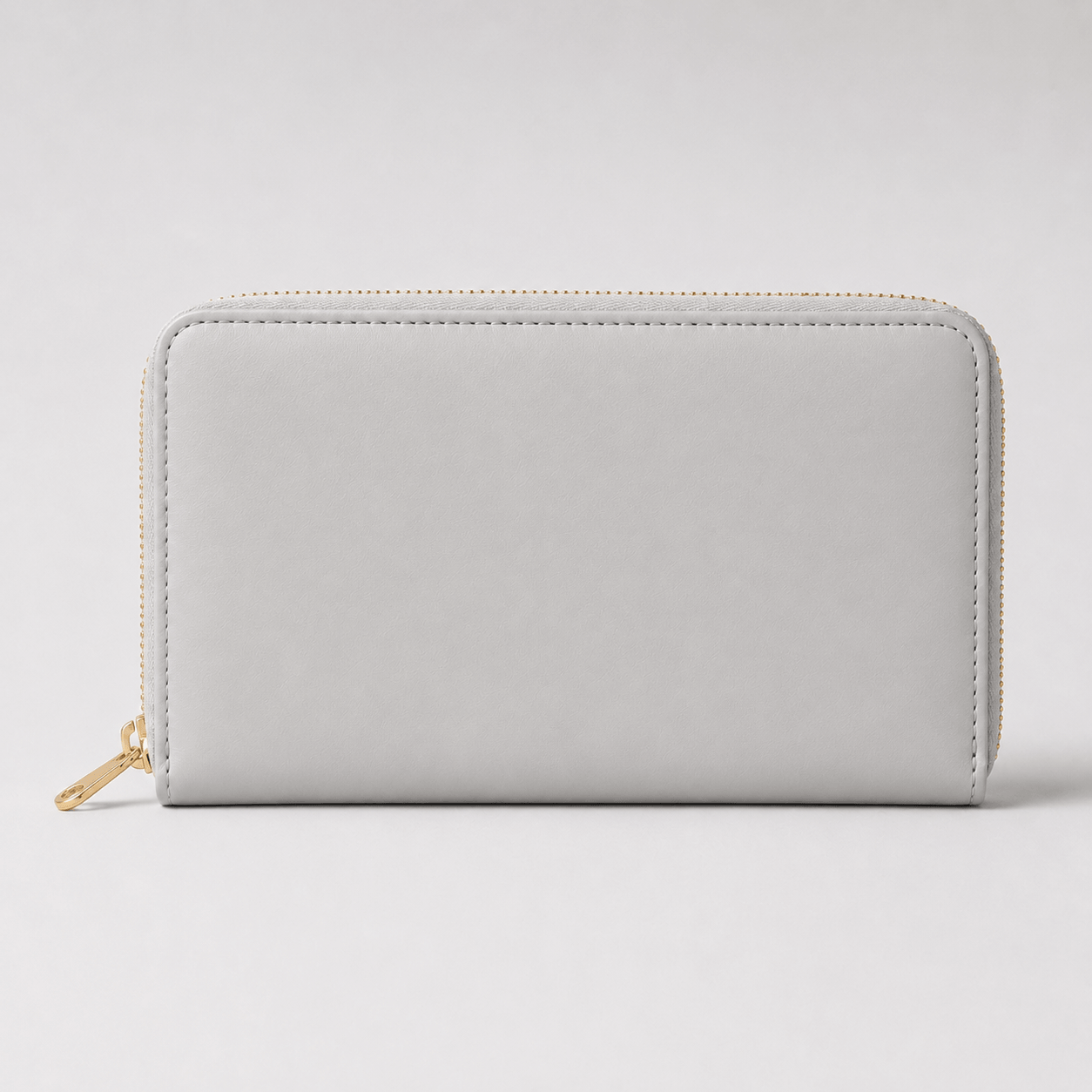 Long Leather Wallet with Coin Holder and Zipper